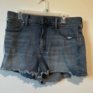 Madewell Blue Jean Shorts with Frayed Hem